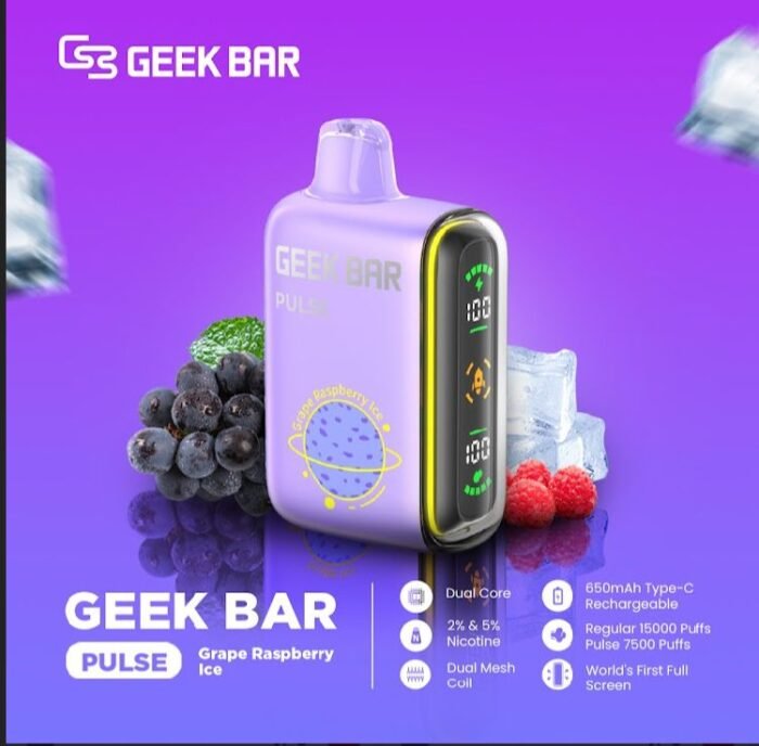 geek bar 15000 puffs grape raspberry ice